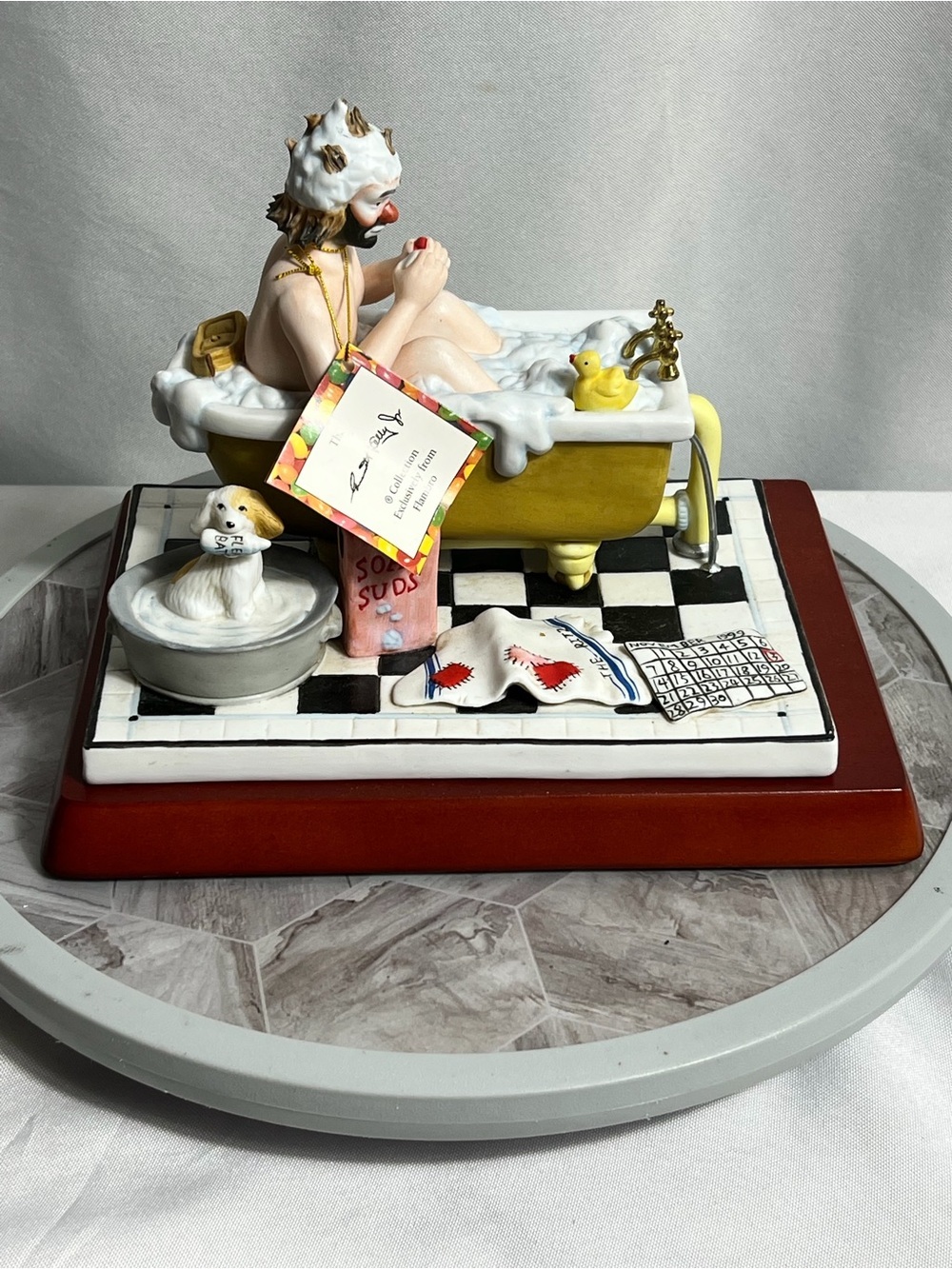 Emmett Kelly Jr “Birthday Bath” Diamond Jubilee 75th Clown Figurine 1999